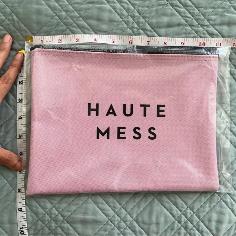 NEW Milly Haute Mess Beach Please Slay All Day Resting Face Pouch Clutch Bag